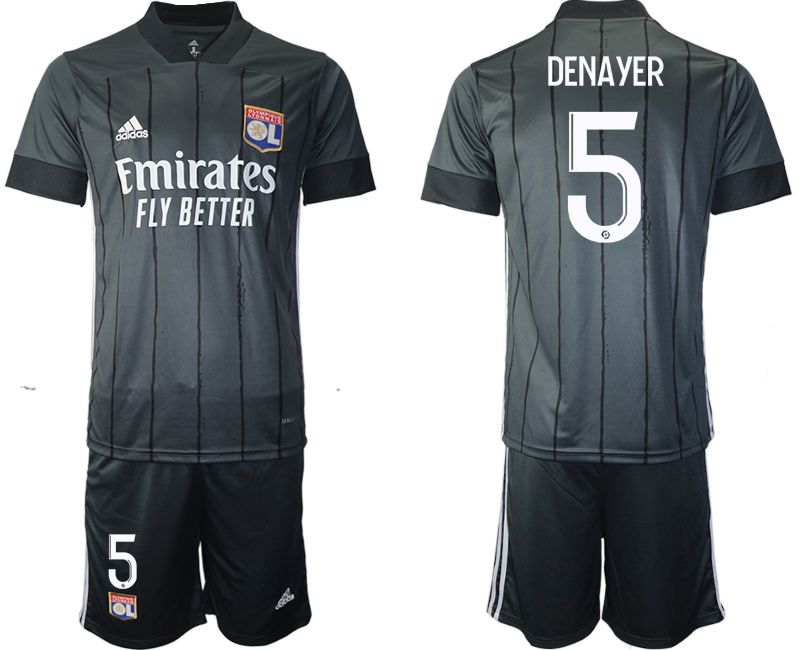 Men 2020-2021 club Olympique Lyonnais away #5 black Soccer Jerseys->other club jersey->Soccer Club Jersey